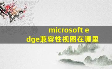 microsoft edge兼容性视图在哪里